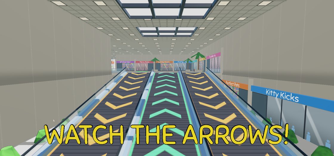 The flipping escalators in the South Hall