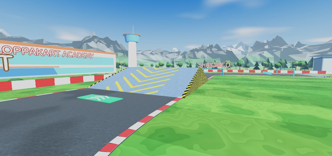Boost pad into the mega jump by the academy