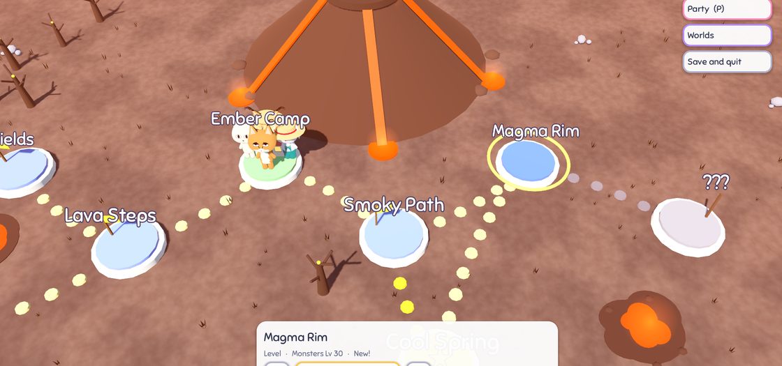 The Floppatopia world map of Volcanic Island with a big volcano