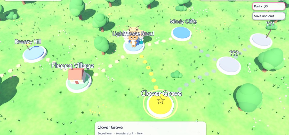 The Floppatopia world map of World 1